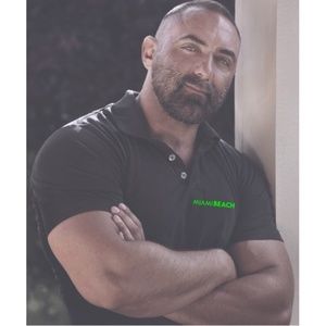 Miami Beach Embroidered Polo XXL NWOT official issue 100% polyester embroidered